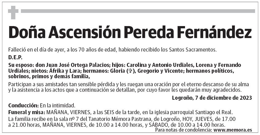 Doña Ascensión Pereda Fernández