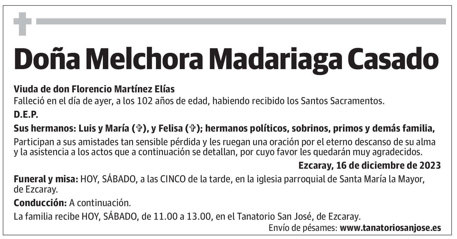 Doña Melchora Madariaga Casado