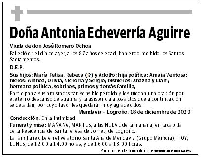 Doña Antonia Echeverría Aguirre