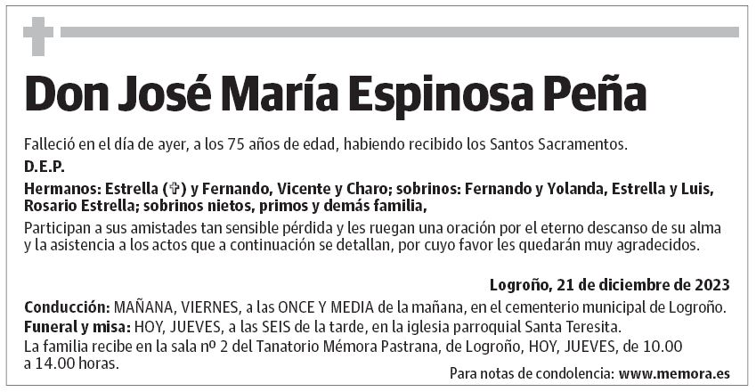 Don José María Espinosa Peña