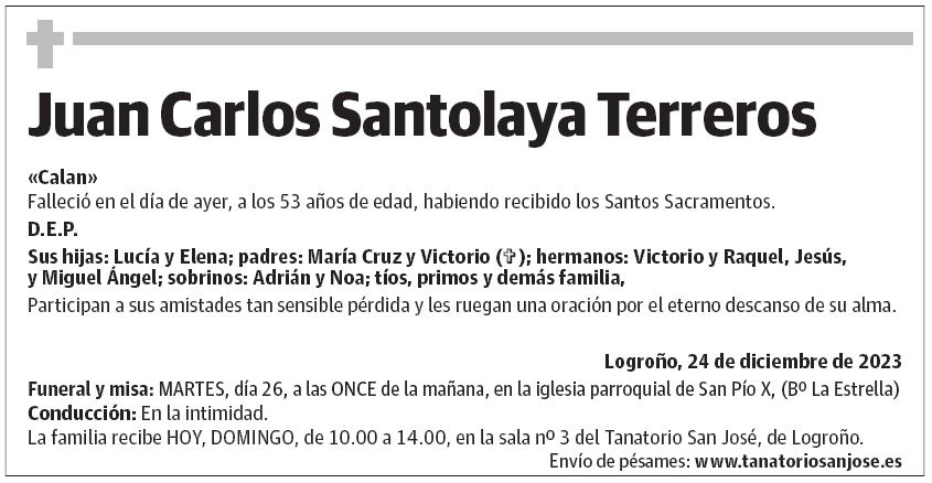 Juan Carlos Santolaya Terreros