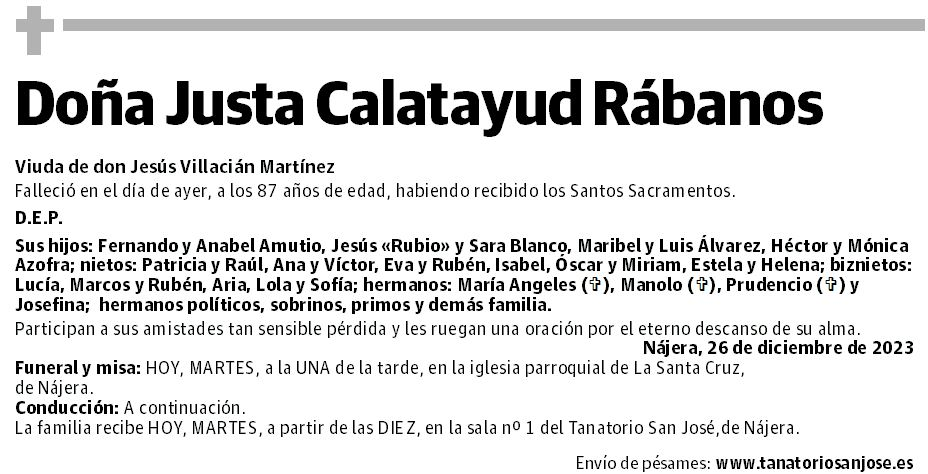 Doña Justa Calatayud Rábanos