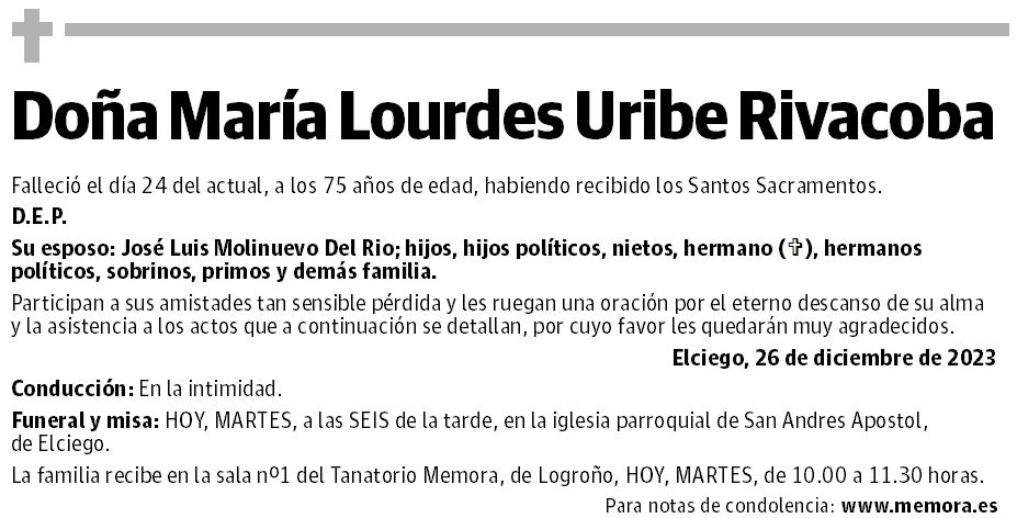 Doña María Lourdes Uribe Rivacoba