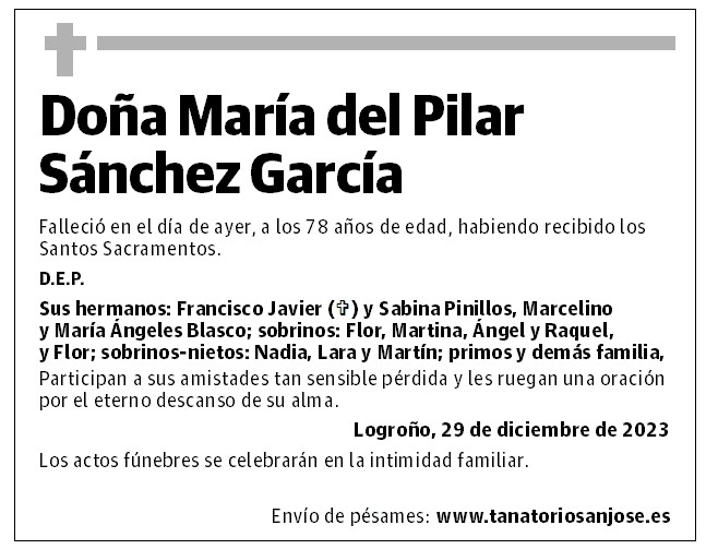 Doña María del Pilar Sánchez García