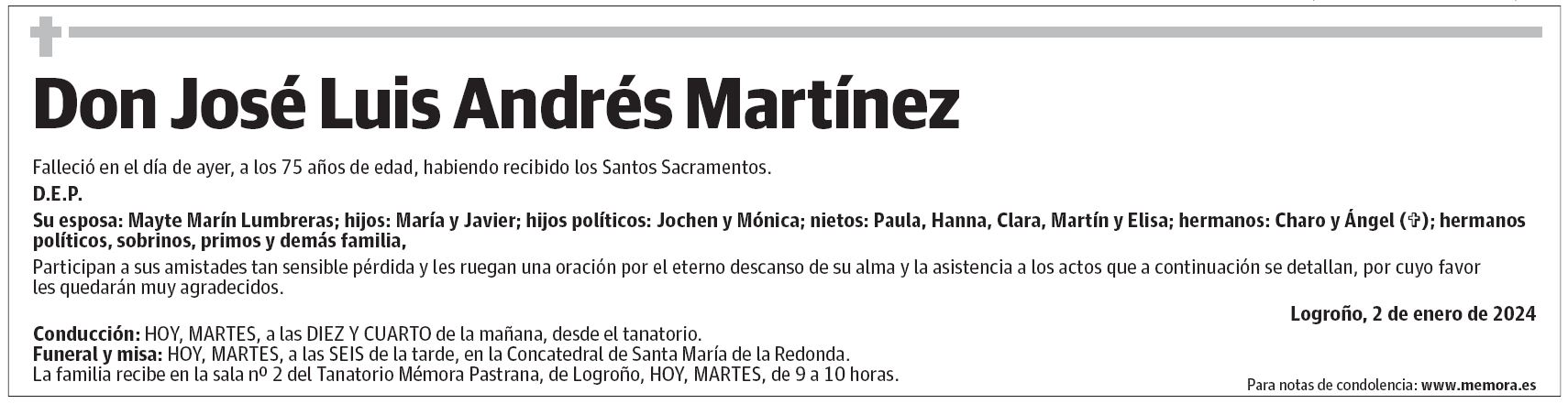 Don José Luis Andrés Martínez