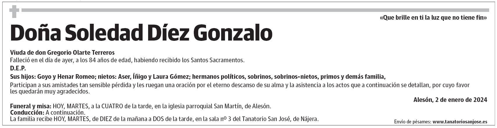 Doña Soledad Díez Gonzalo