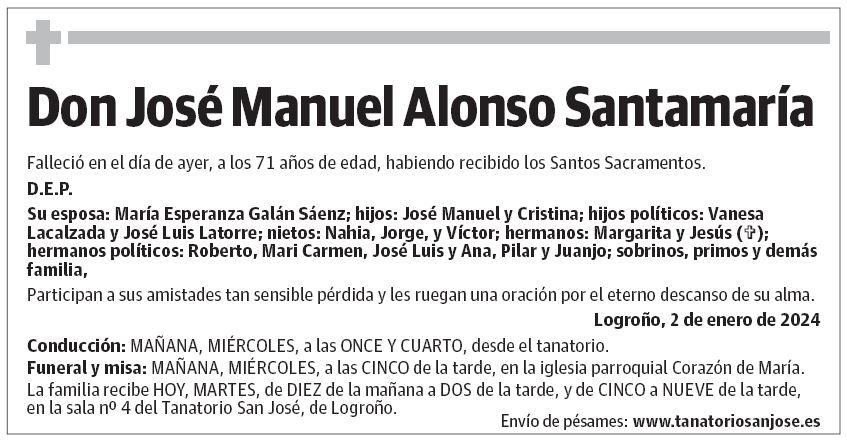 Don José Manuel Alonso Santamaría