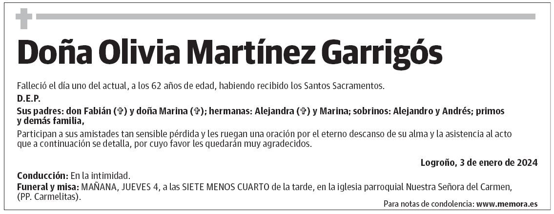 Doña Olivia Martínez Garrigós