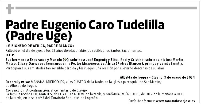 Padre Eugenio Caro Tudelilla (Padre Uge)