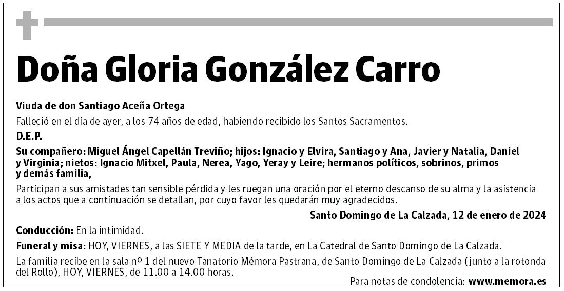 Doña Gloria González Carro