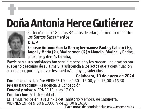 Doña Antonia Herce Gutiérrez