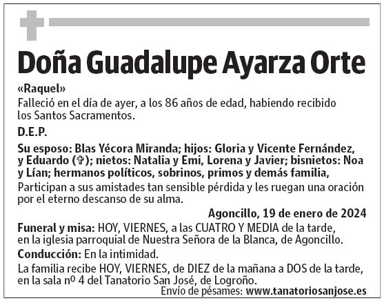 Doña Guadalupe Ayarza Orte