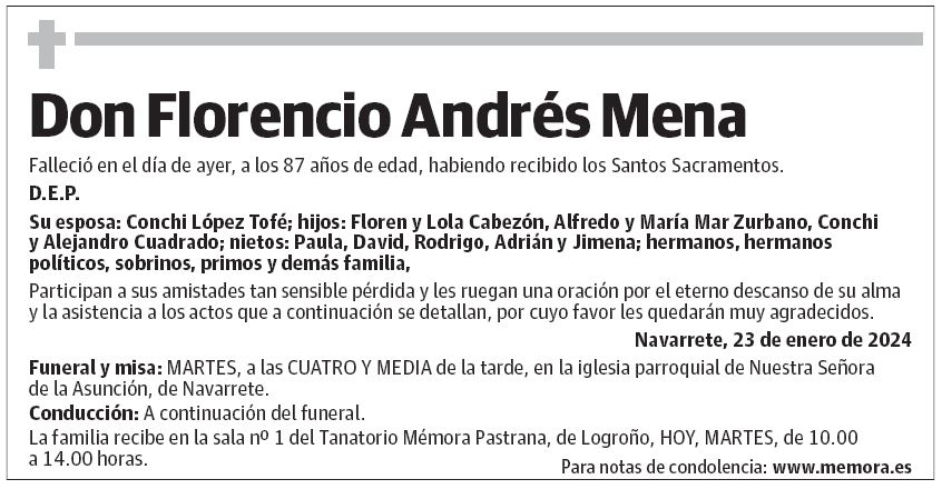 Don Florencio Andrés Mena