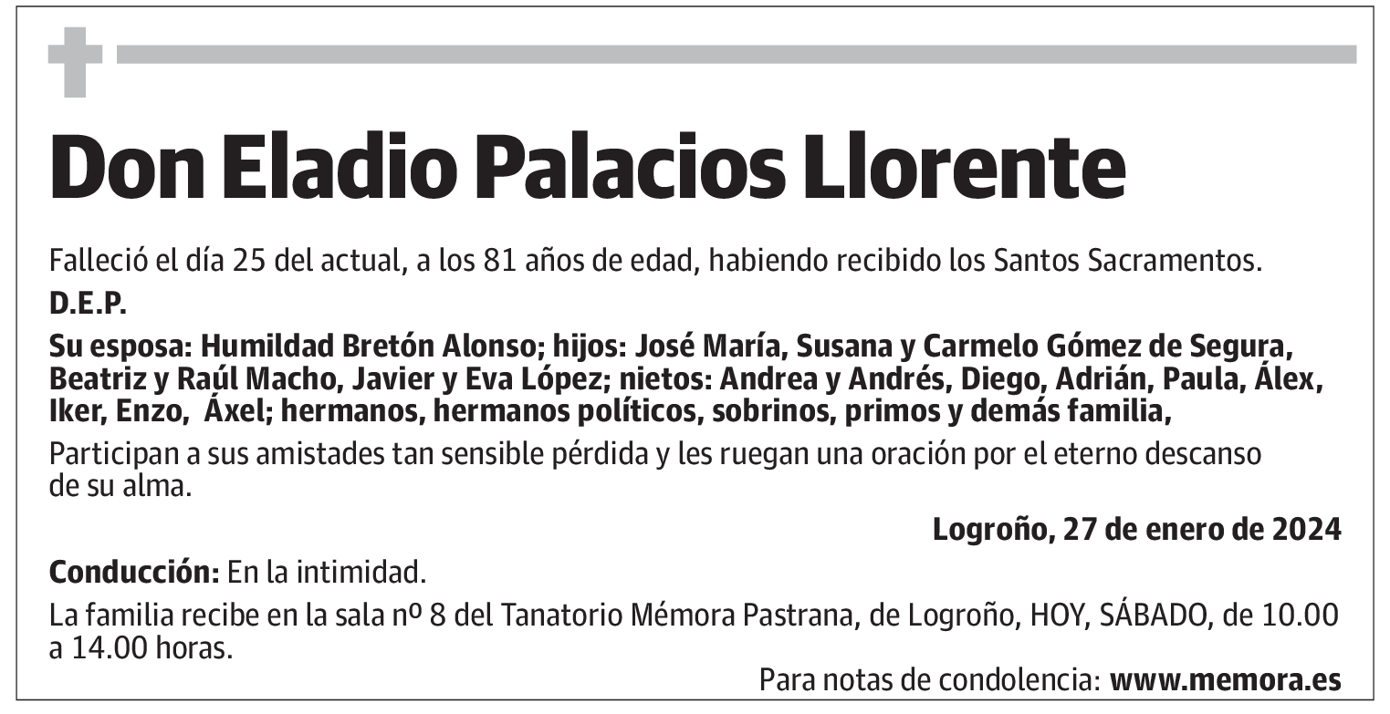 Don Eladio Palacios Llorente