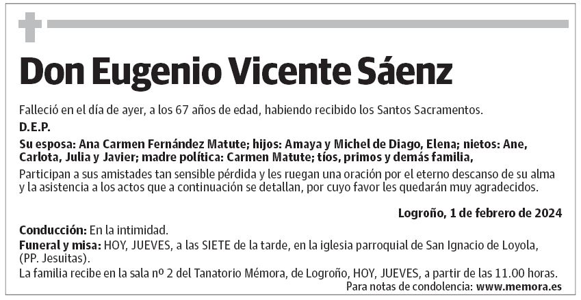 Don Eugenio Vicente Sáenz