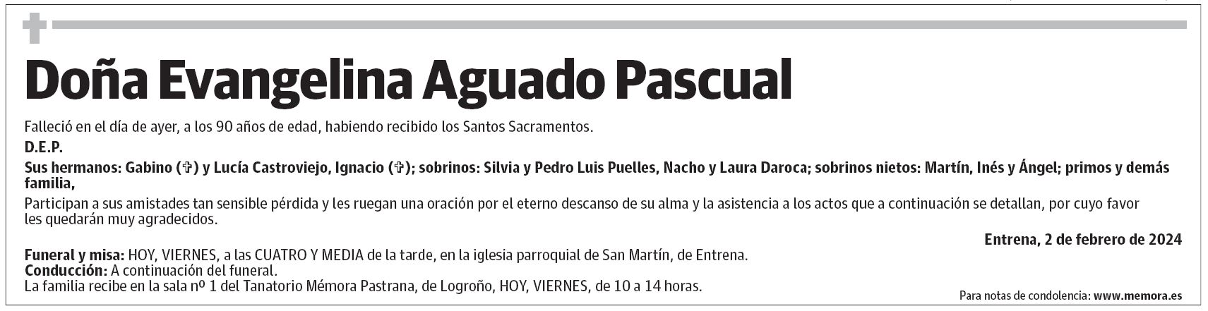 Doña Evangelina Aguado Pascual