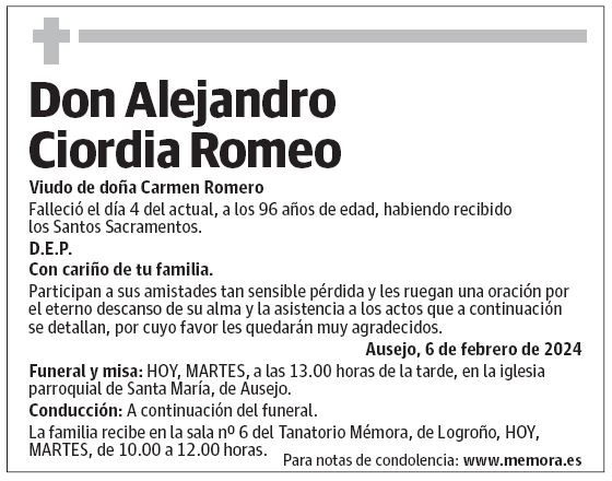 Don Alejandro Ciordia Romeo