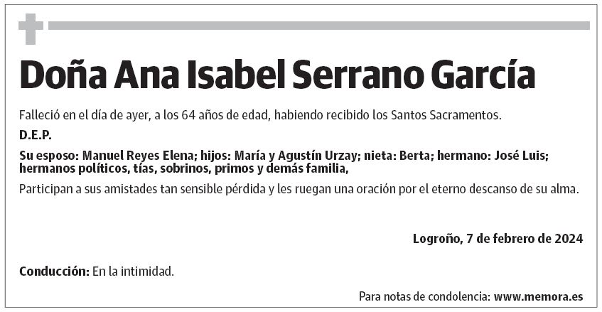 Doña Ana Isabel Serrano García