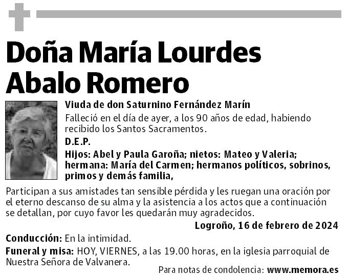 Doña María Lourdes Abalo Romero