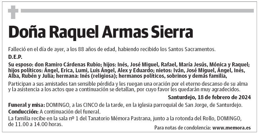 Doña Raquel Armas Sierra