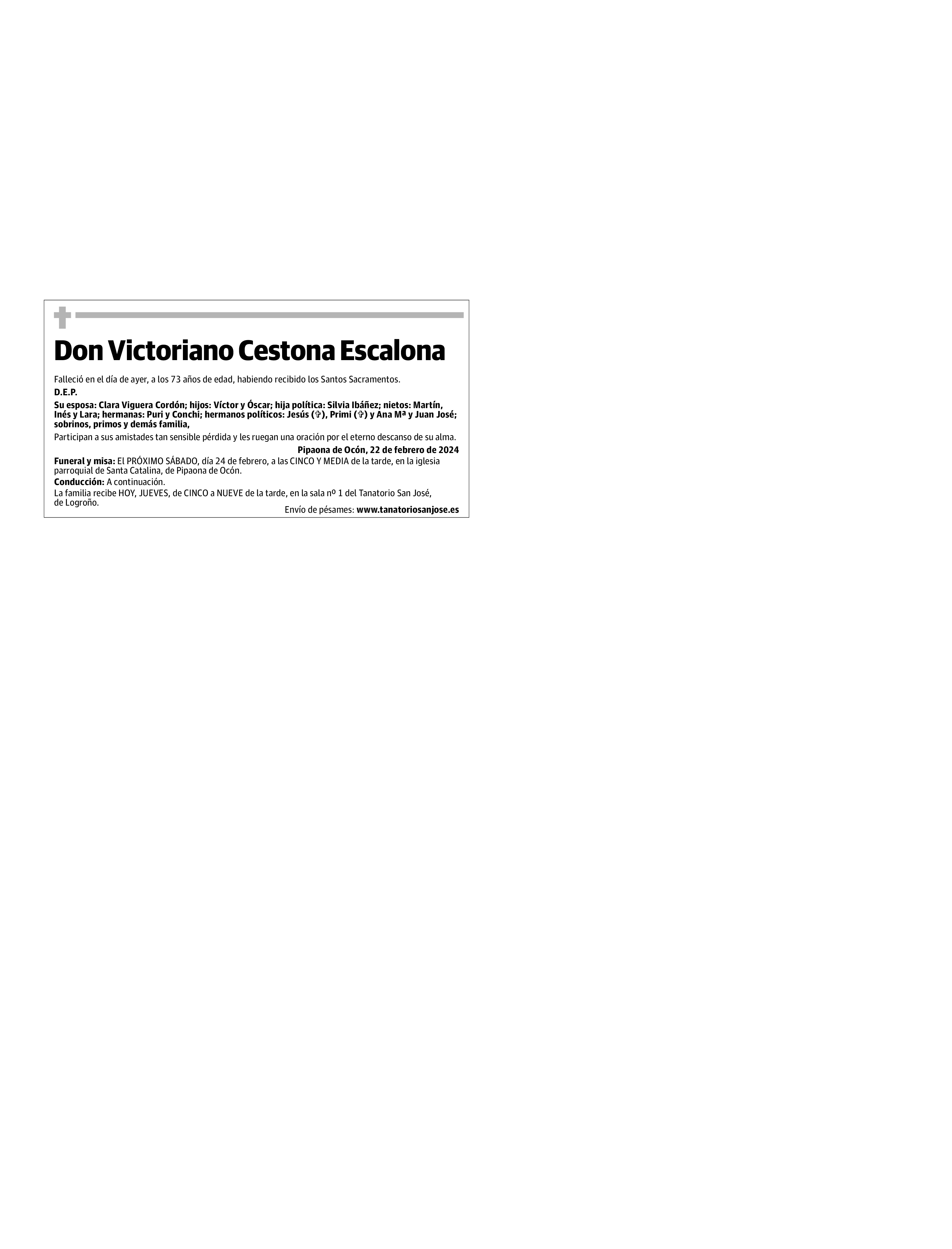 Don Victoriano Cestona Escalona