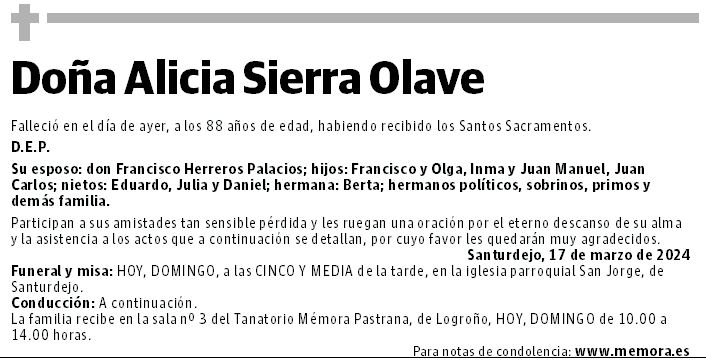 Doña Alicia Sierra Olave