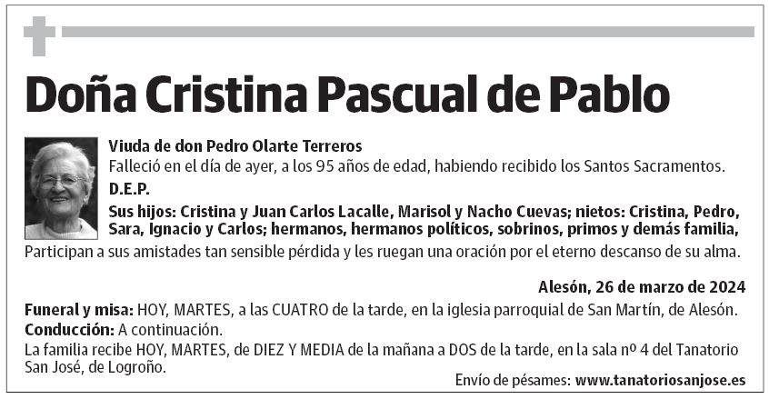 Doña Cristina Pascual de Pablo