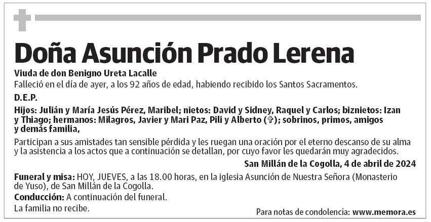 Doña Asunción Prado Lerena