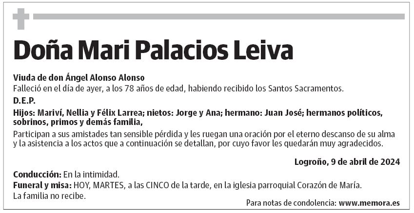 Doña Mari Palacios Leiva