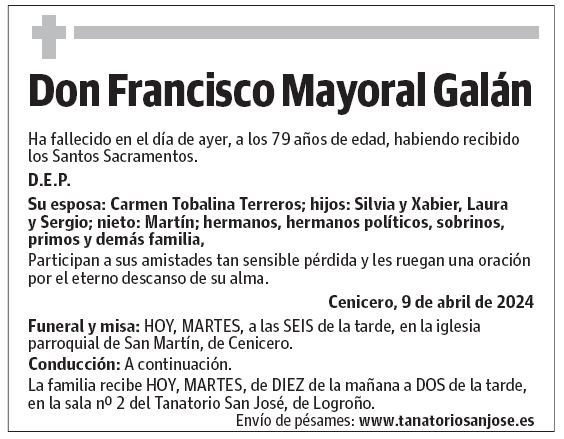 Don Francisco Mayoral Galán