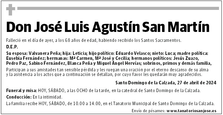 Don José Luis Agustín San Martín