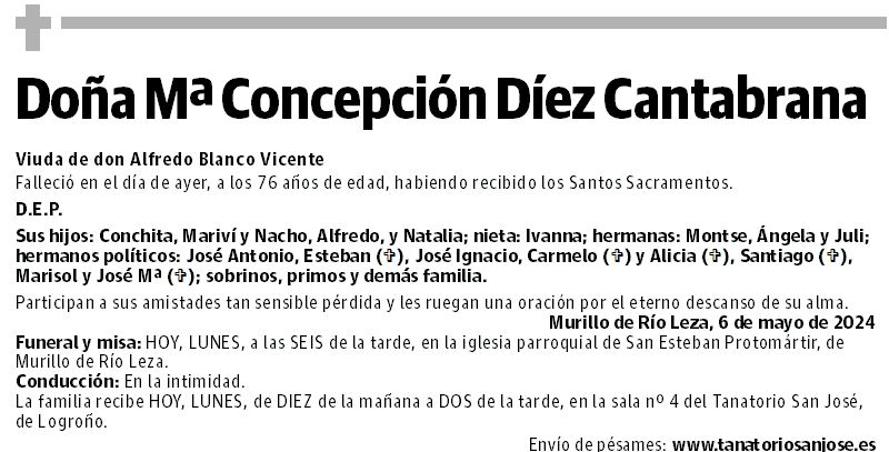Doña Mª Concepción Díez Cantabrana