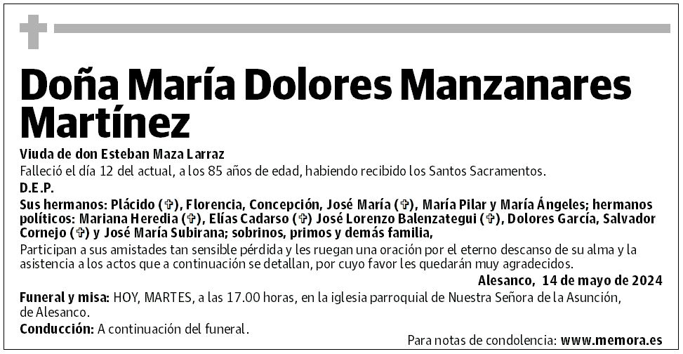 Doña María Dolores Manzanares Martínez