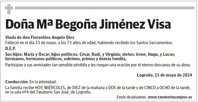 Doña Mª Begoña Jiménez Visa
