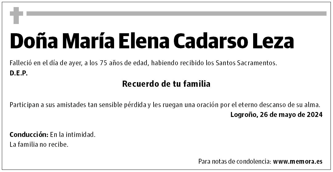 Doña María Elena Cadarso Leza