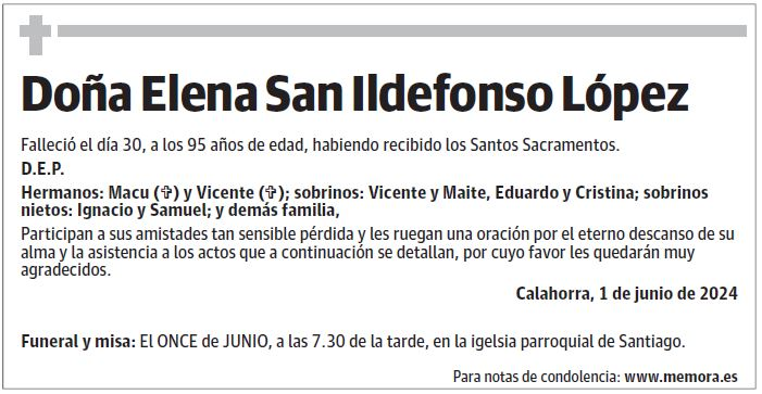Doña Elena San Ildefonso López
