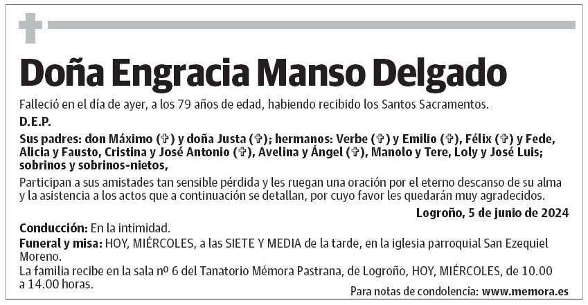 Doña Engracia Manso Delgado
