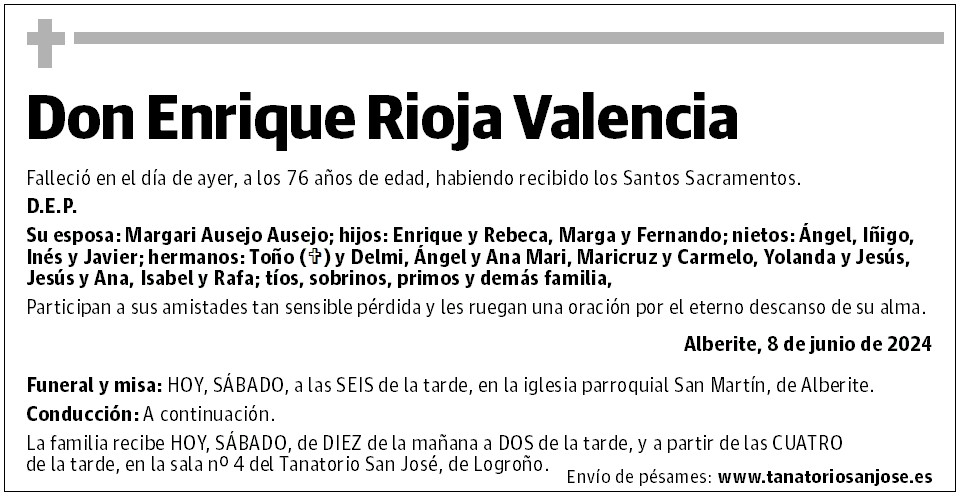 Don Enrique Rioja Valencia