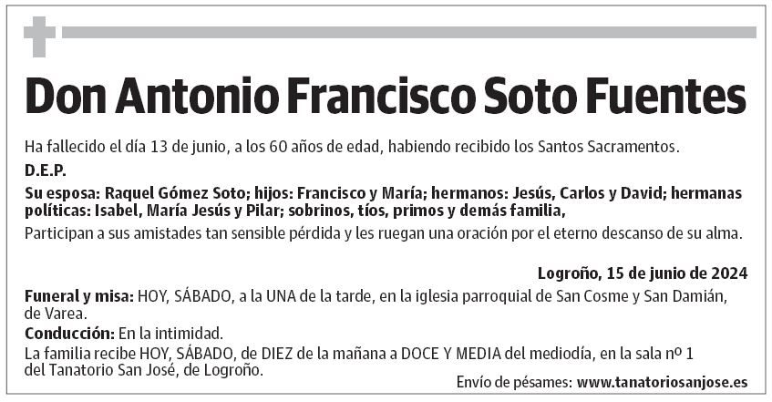 Don Antonio Francisco Soto Fuentes