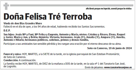 Doña Felisa Tré Terroba