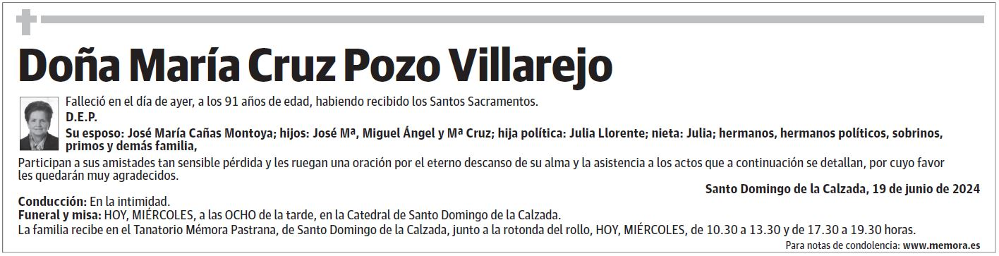 Doña María Cruz Pozo Villarejo