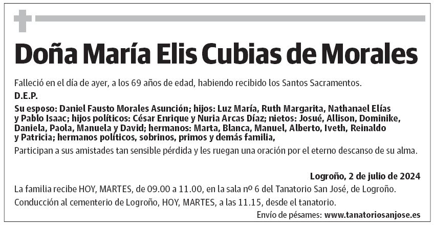 Doña María Elis Cubias de Morales