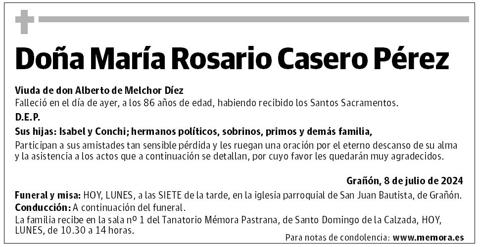 Doña María Rosario Casero Pérez