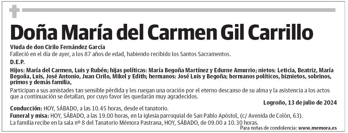Doña María del Carmen Gil Carrillo