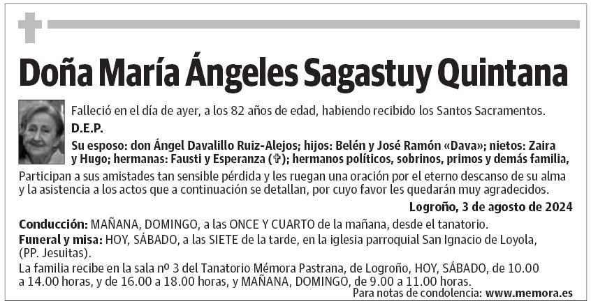 Doña María Ángeles Sagastuy Quintana