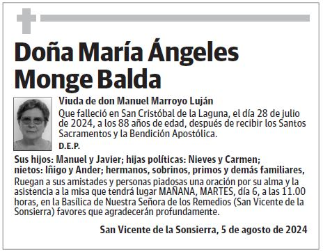Doña María Ángeles Monge Balda