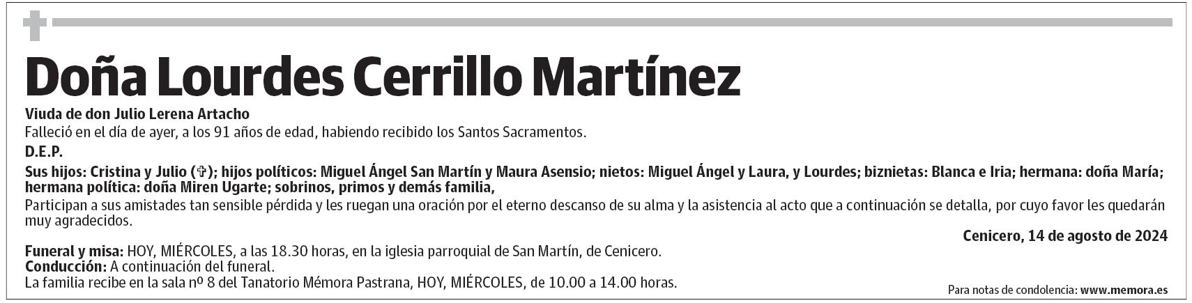 Doña Lourdes Cerrillo Martínez