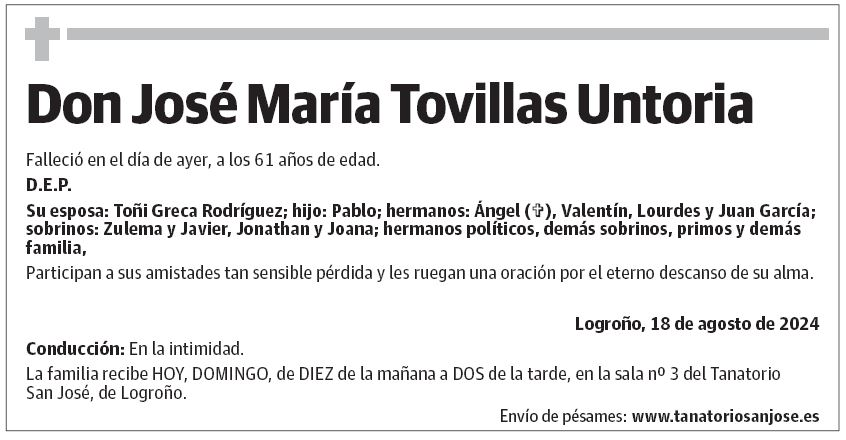 Don José María Tovillas Untoria