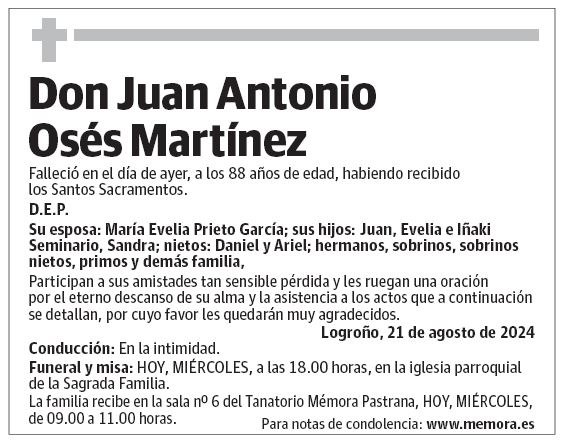 Don Juan Antonio Osés Martínez