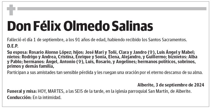 Don Félix Olmedo Salinas
